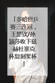 多哈世乒赛三连冠，王楚钦/孙颖莎收下兹·赫杜塞克杯复刻奖杯